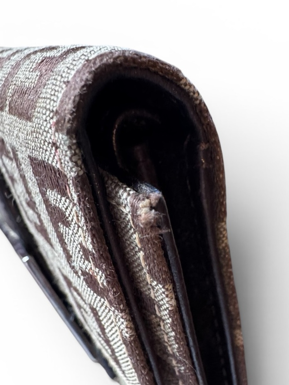 Fendi Zucca FF Trifold Wallet Brown Canvas & Leather Vintage Made in Italy - Picture 11 of 13